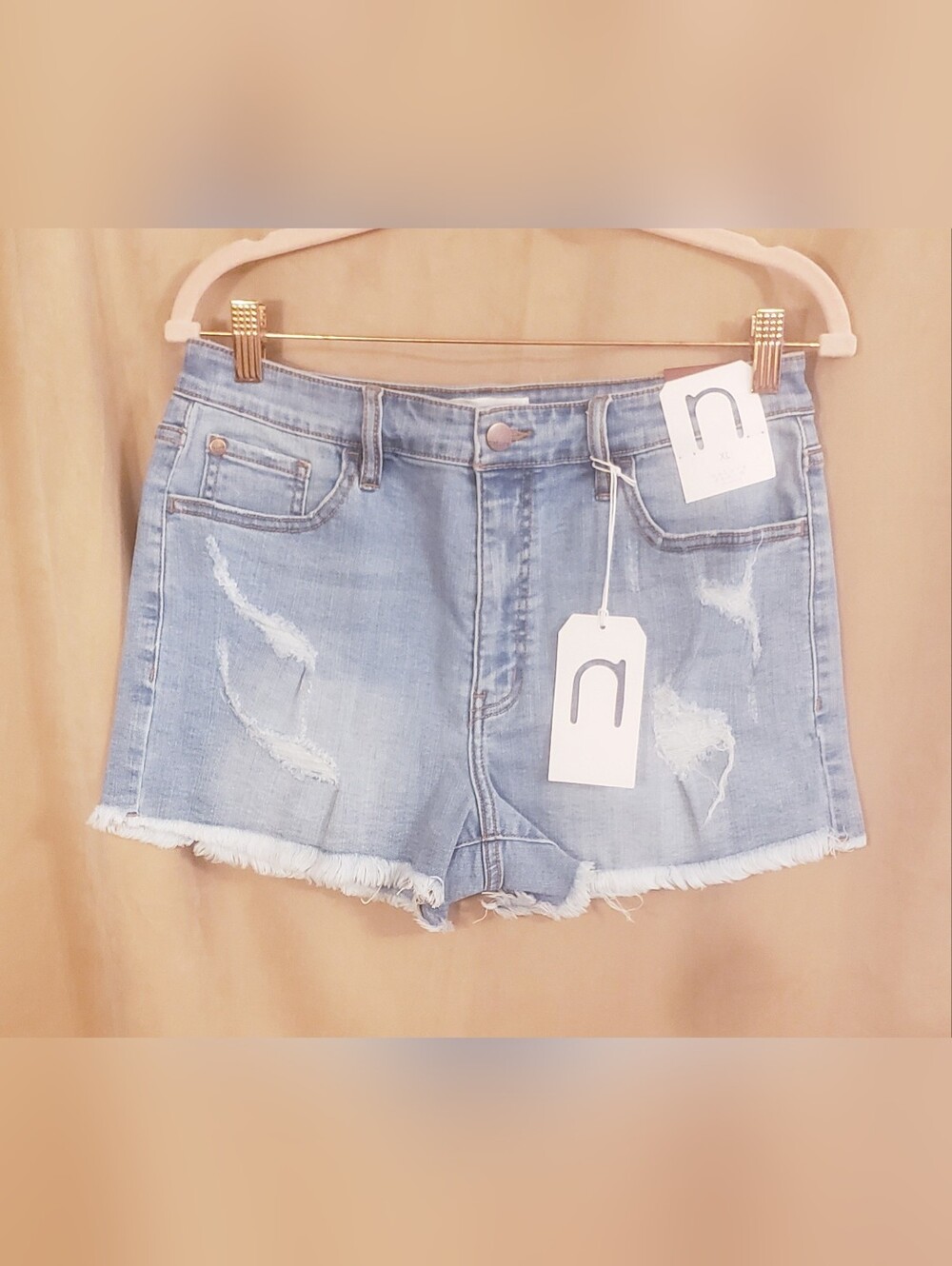 PINK LILY HIGH RISE DENIM SHORTS